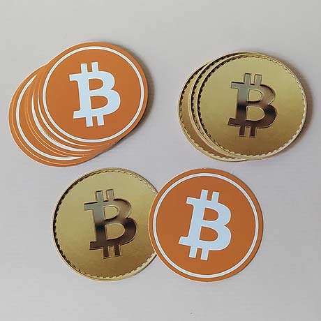 25x Bitcoins Spielkarten ⌀ 60 mm, 4/4-farbig auf 400 g/qm Karton gedruckt; lieferbar