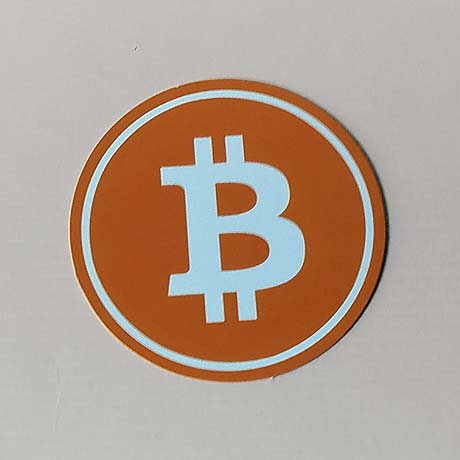 1x neuer Papierbitcoin ⌀ 60 mm, 4/4-farbig auf 400 g/qm Karton gedruckt; lieferbar