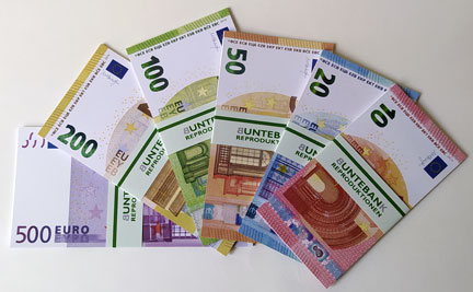 neue Euro-Banknoten-Reproduktionen